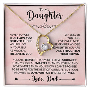 To My Beautiful Daughter - Forever Necklace - Never Forget That I Love You - luxoz