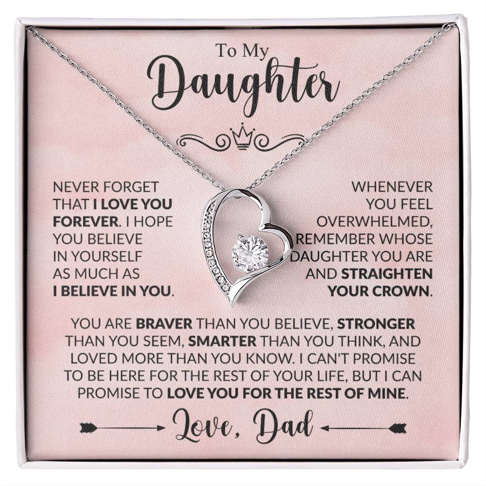 To My Beautiful Daughter - Forever Necklace - Never Forget That I Love You - luxoz