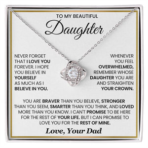 To My Beautiful Daughter - Loveknot Necklace - I Hope You Believe - luxoz