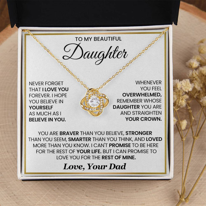 To My Beautiful Daughter-Loveknot Necklace- I Hope You Believe