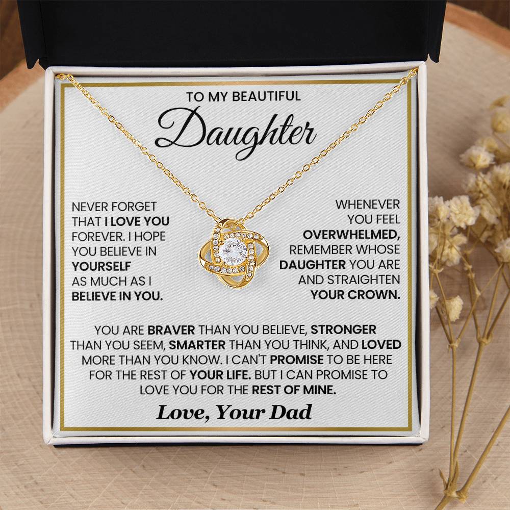 To My Beautiful Daughter - Loveknot Necklace - I Hope You Believe - luxoz