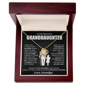 To My Beautiful Granddaughter - Loveknot Necklace - I Want You To Know That - luxoz