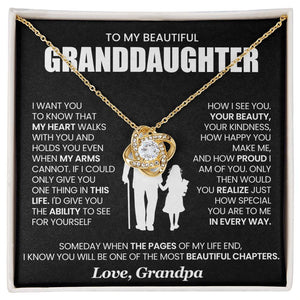 To My Beautiful Granddaughter - Loveknot Necklace - I Want You To Know That - luxoz