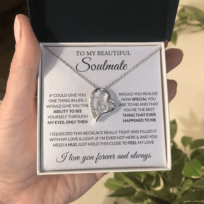 To My Beautiful Soulmate -Forever Love Necklace-I Love You Forever