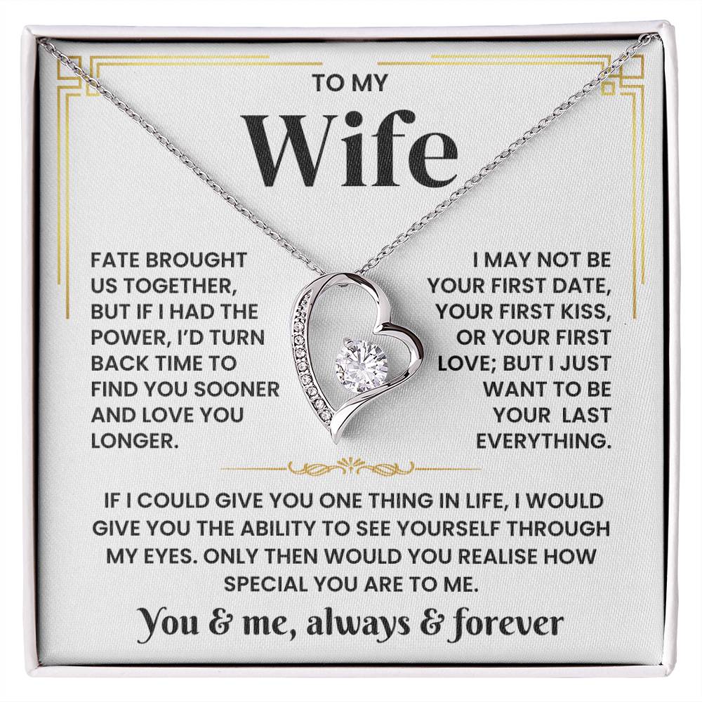 To My Beautiful Wife - Forever Love Necklace - I Want To Be Your Last Everything - luxoz