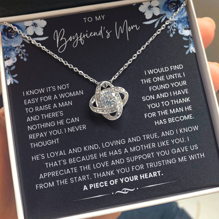 To My Boyfriend's Mom-Lovenot Necklace-  A piece Of Your Heart