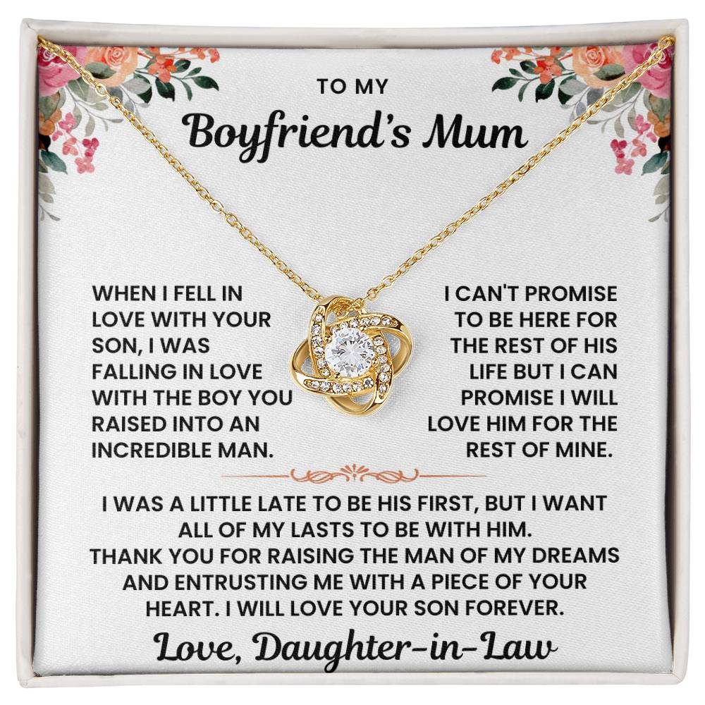 To My Boyfriend's Mum - Loveknot Necklace - I Can't Promise To Be - luxoz