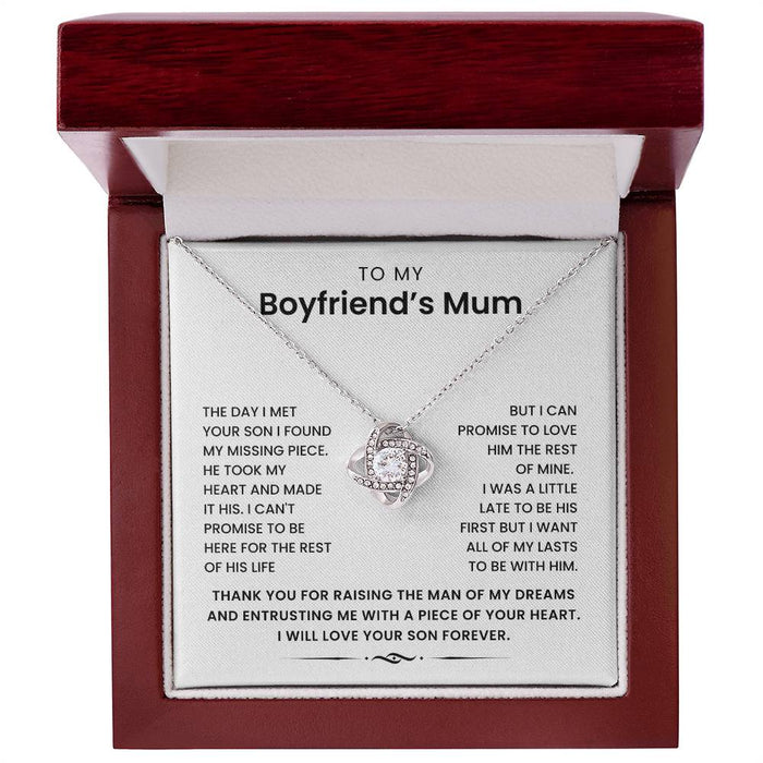 To My Boyfriend's Mum-Loveknot Necklace- I Can't Promise To Be Here