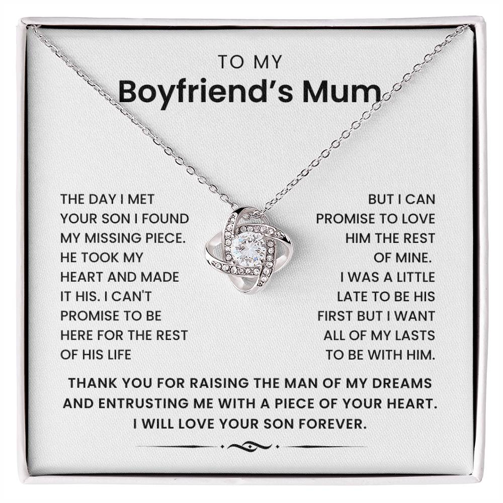 To My Boyfriend's Mum-Loveknot Necklace- I Can't Promise To Be Here - luxoz