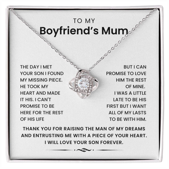 To My Boyfriend's Mum-Loveknot Necklace- I Can't Promise To Be Here