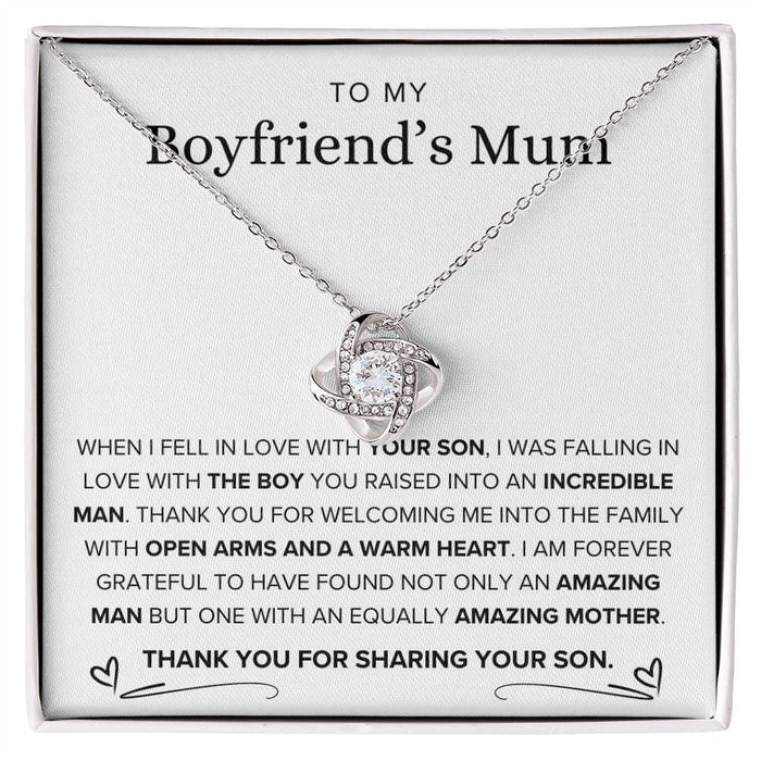 To My Boyfriend's Mum-Loveknot Necklace-The Day I Met Your Son
