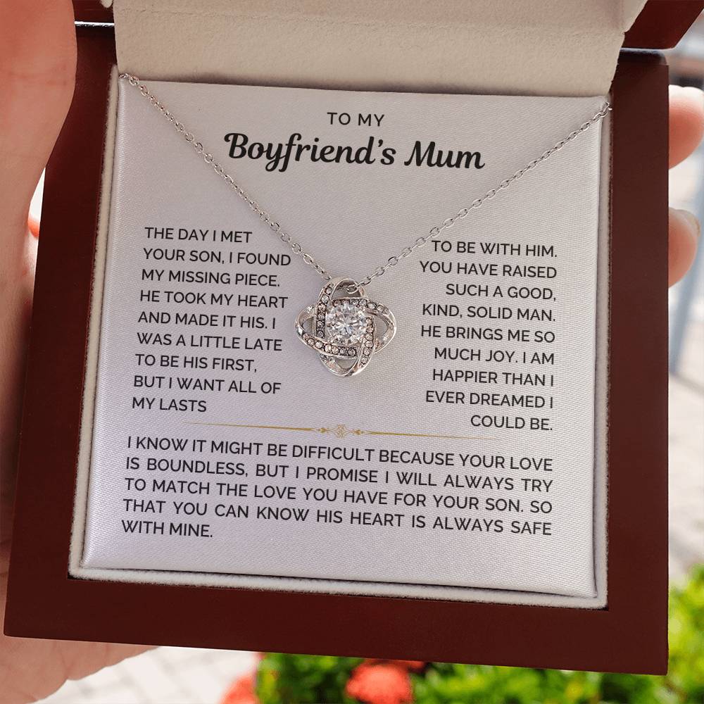 To My Boyfriend's Mum Necklace - Love Knot Necklace - luxoz