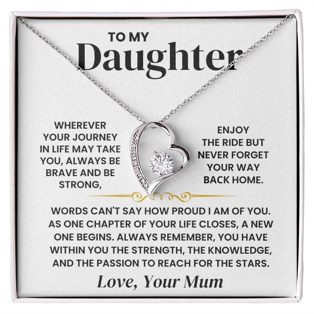 To My Daughter - Forever Love Necklace - Enjoy The Ride - luxoz