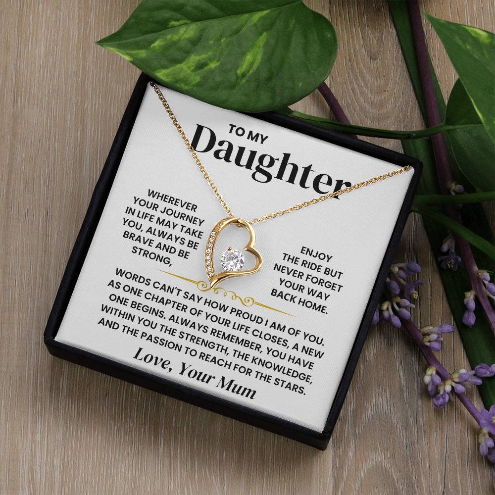 To My Daughter - Forever Love Necklace - Enjoy The Ride - luxoz