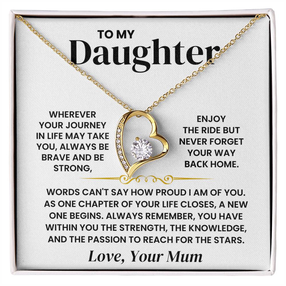 To My Daughter - Forever Love Necklace - Enjoy The Ride - luxoz