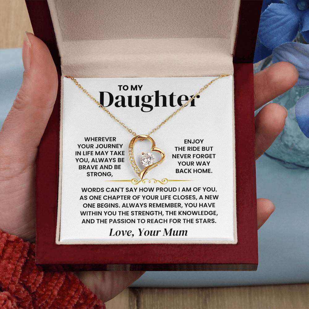 To My Daughter - Forever Love Necklace - Enjoy The Ride - luxoz