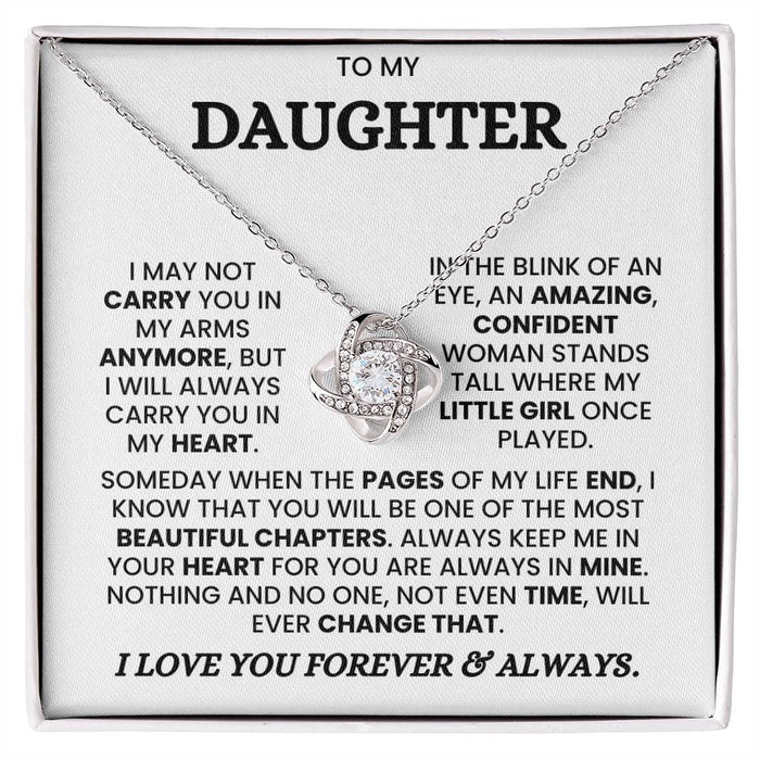To My Daughter-Loveknot Necklace-I Know That You Will Be One Of Most Beautiful Chapters