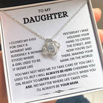 To My Daughter-Loveknot Necklace-I'll Always Be Your Mum - luxoz