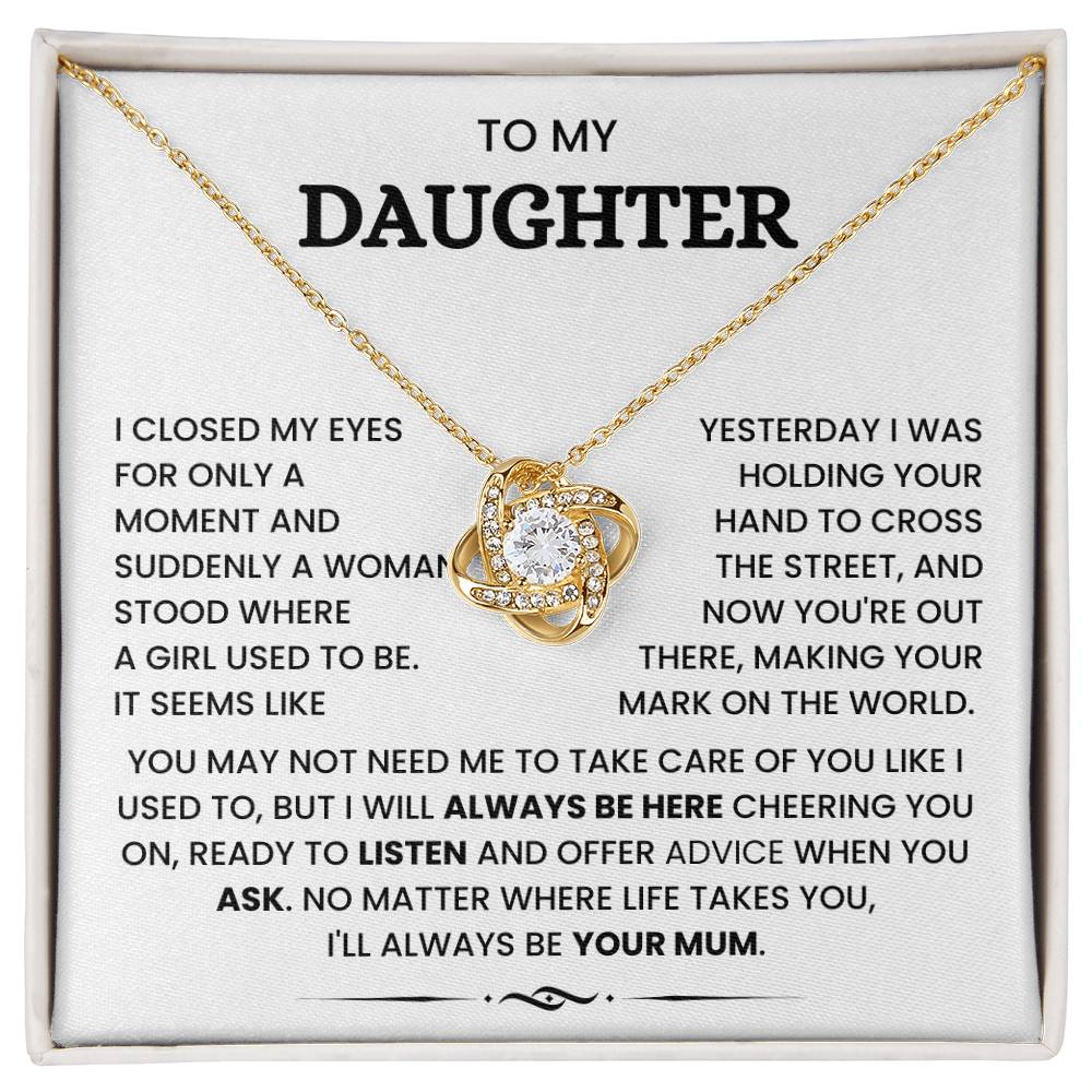 To My Daughter-Loveknot Necklace-I'll Always Be Your Mum - luxoz