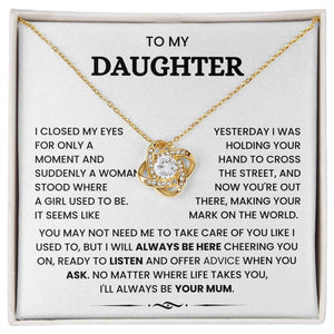 To My Daughter-Loveknot Necklace-I'll Always Be Your Mum - luxoz