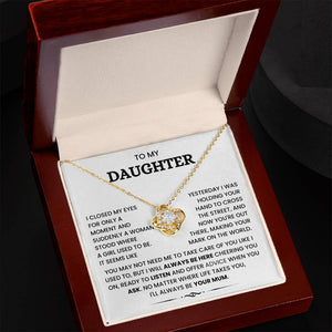 To My Daughter-Loveknot Necklace-I'll Always Be Your Mum - luxoz