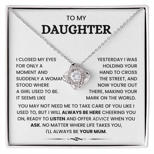 To My Daughter-Loveknot Necklace-I'll Always Be Your Mum - luxoz