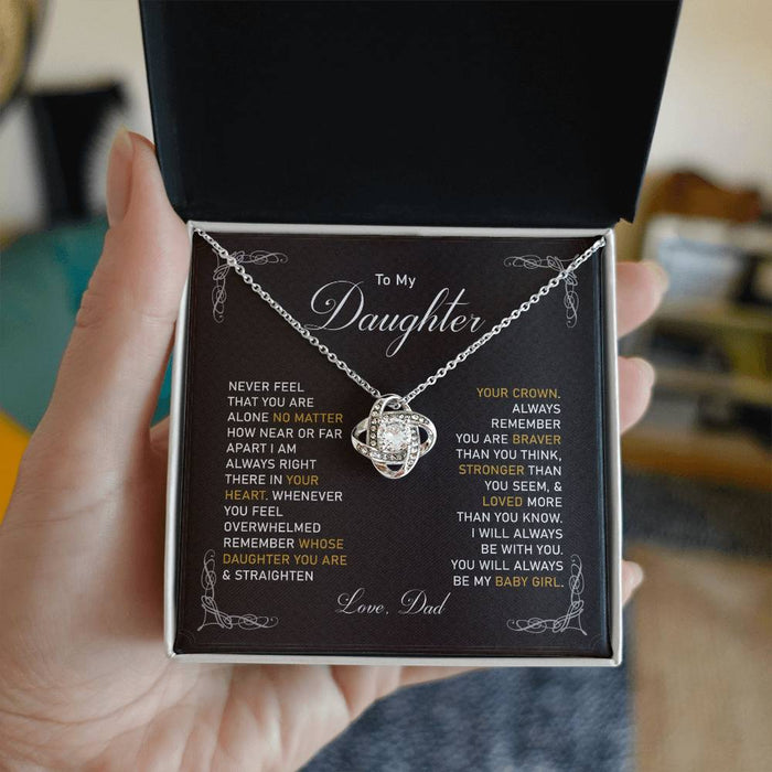 To My Daughter-Loveknot Necklace-Love Dad