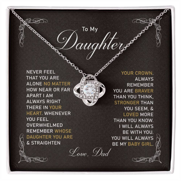 To My Daughter-Loveknot Necklace-Love Dad