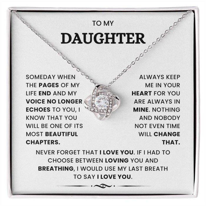 To My Daughter-Loveknot Necklace-Not Even Time Will Change That