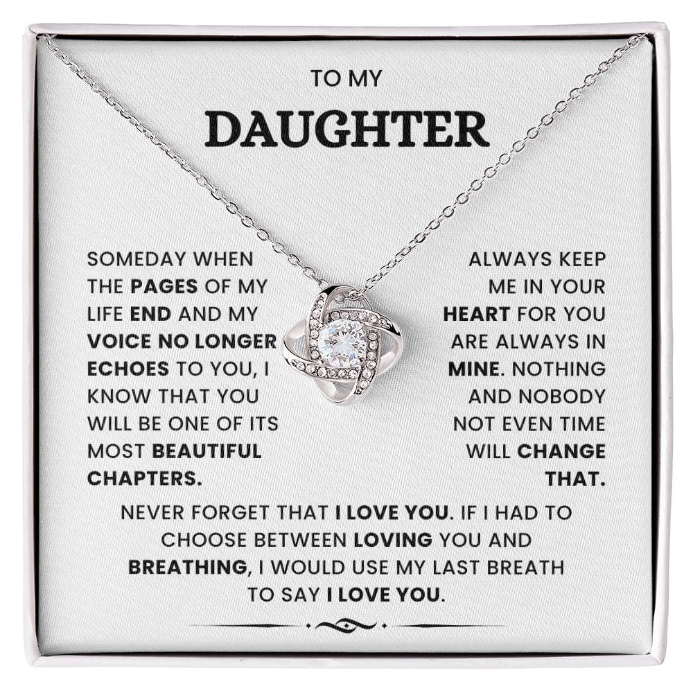 To My Daughter-Loveknot Necklace-Not Even Time Will Change That - luxoz