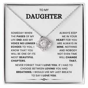 To My Daughter-Loveknot Necklace-Not Even Time Will Change That - luxoz