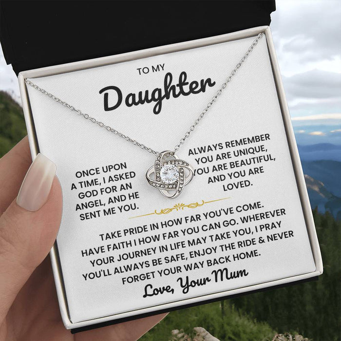 To My Daughter-Loveknot Necklace-Take Pride
