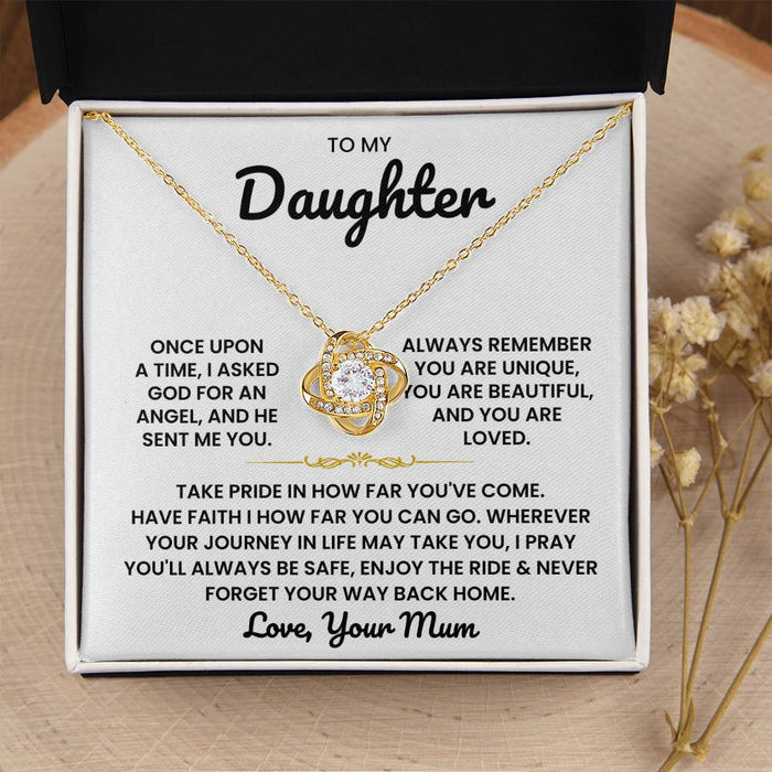 To My Daughter-Loveknot Necklace-Take Pride