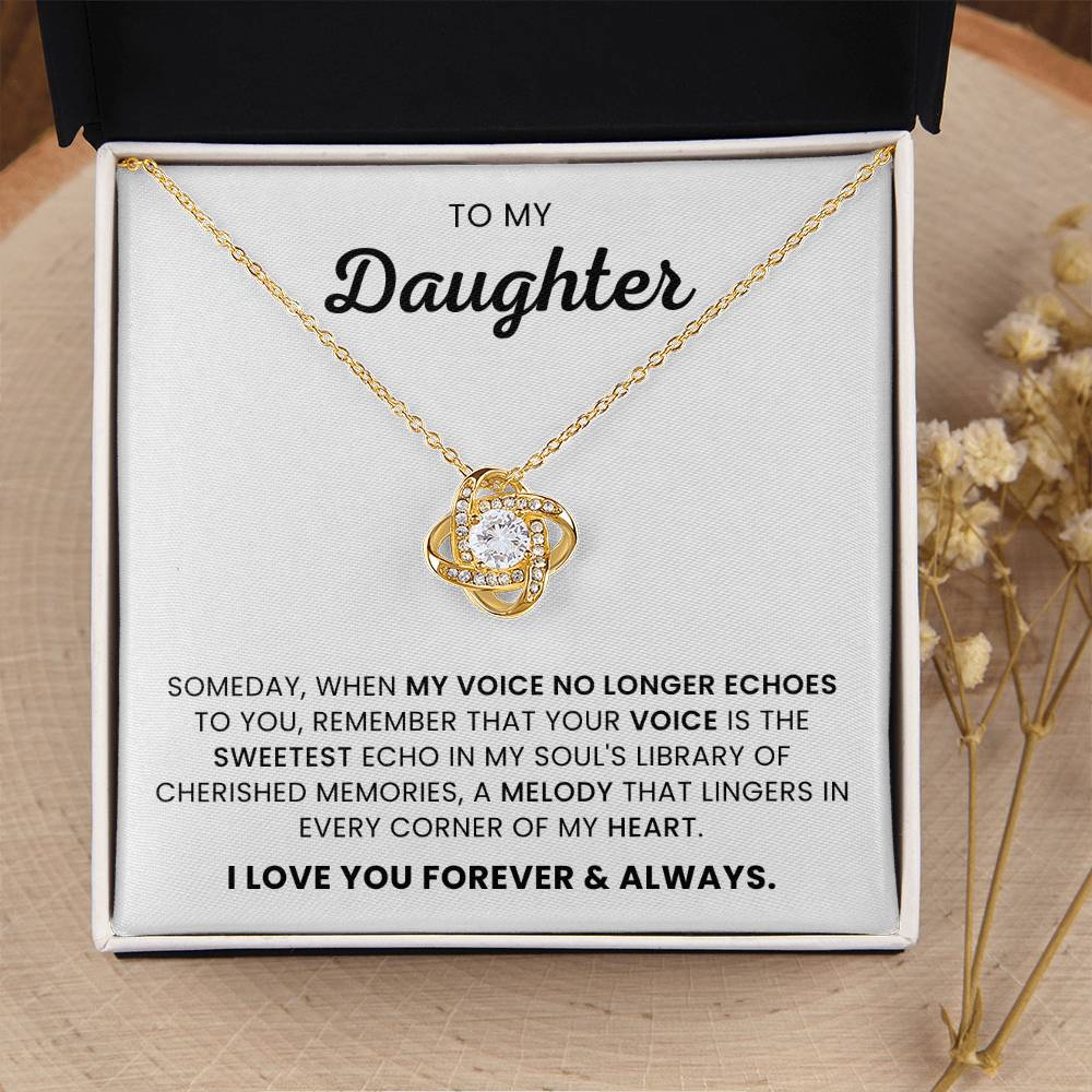 To My Daughter-Loveknot Necklace- When My Voice No Longer Echoes - luxoz