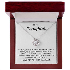 To My Daughter-Loveknot Necklace- When My Voice No Longer Echoes - luxoz