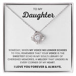 To My Daughter-Loveknot Necklace- When My Voice No Longer Echoes - luxoz