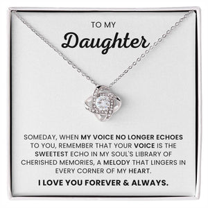 To My Daughter-Loveknot Necklace- When My Voice No Longer Echoes - luxoz