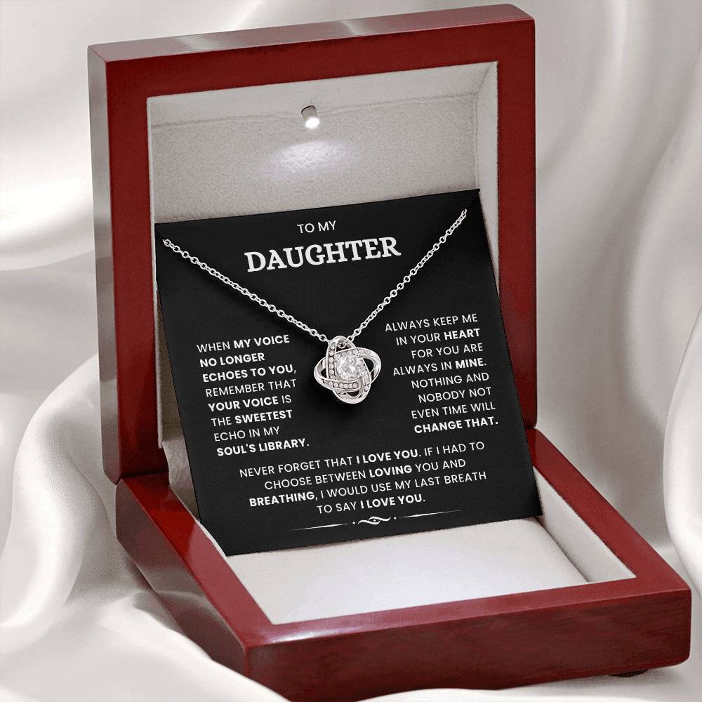 To My Daughter-Loveknot Necklace- When My Voice No Longer Echoes - luxoz