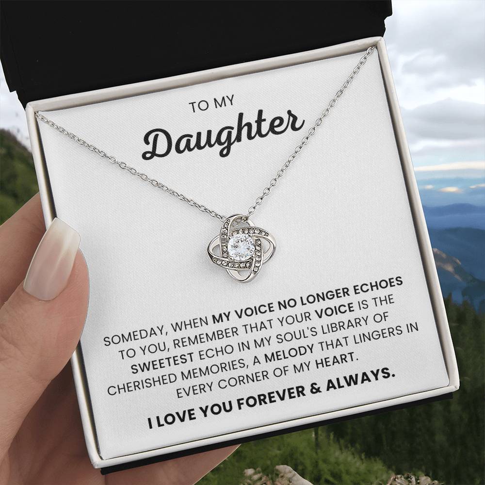 To My Daughter-Loveknot Necklace- When My Voice No Longer Echoes - luxoz