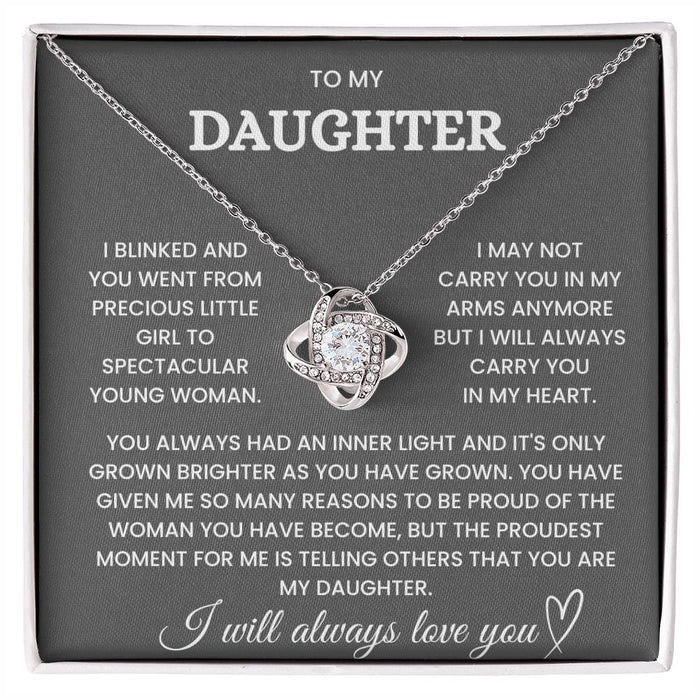 To My Daughter- Loveknot Necklace- You Always Had An Inner Light