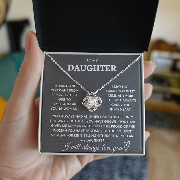 To My Daughter- Loveknot Necklace- You Always Had An Inner Light