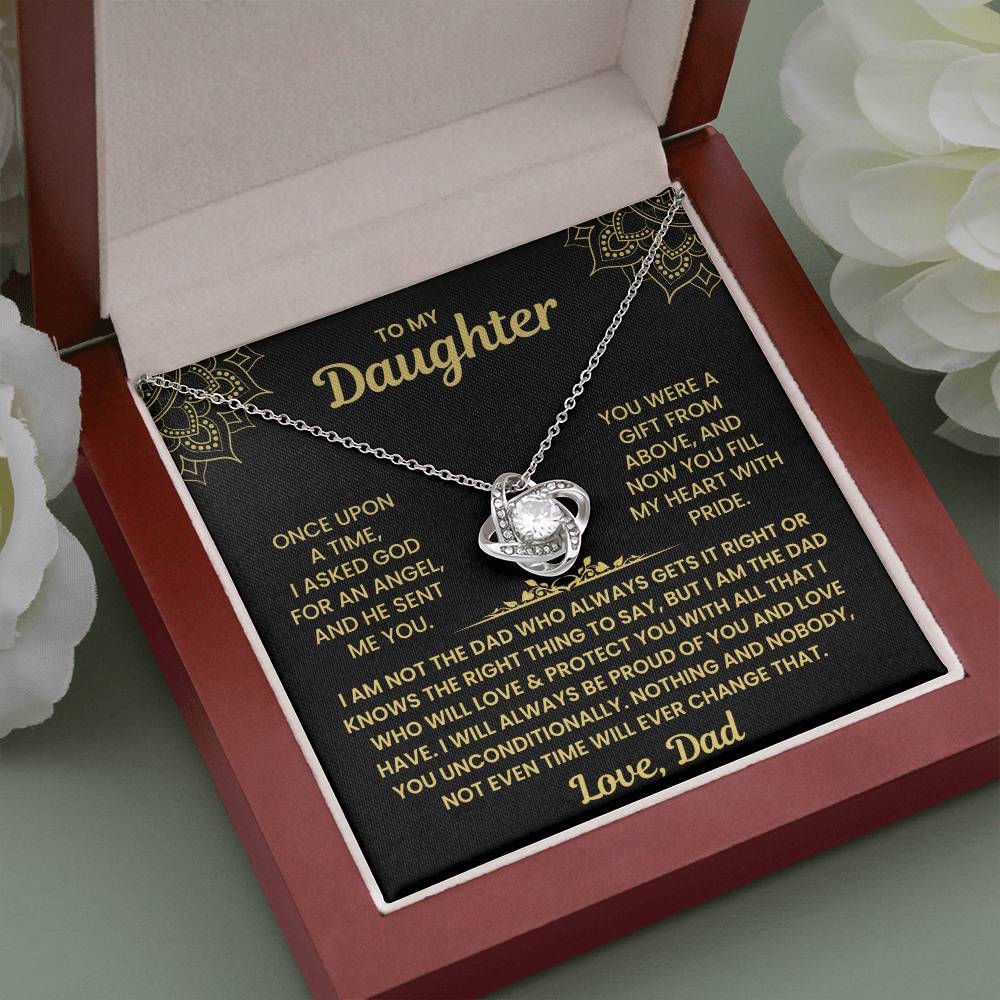 To My Daughter Necklace - You Were A Gift From Above - luxoz