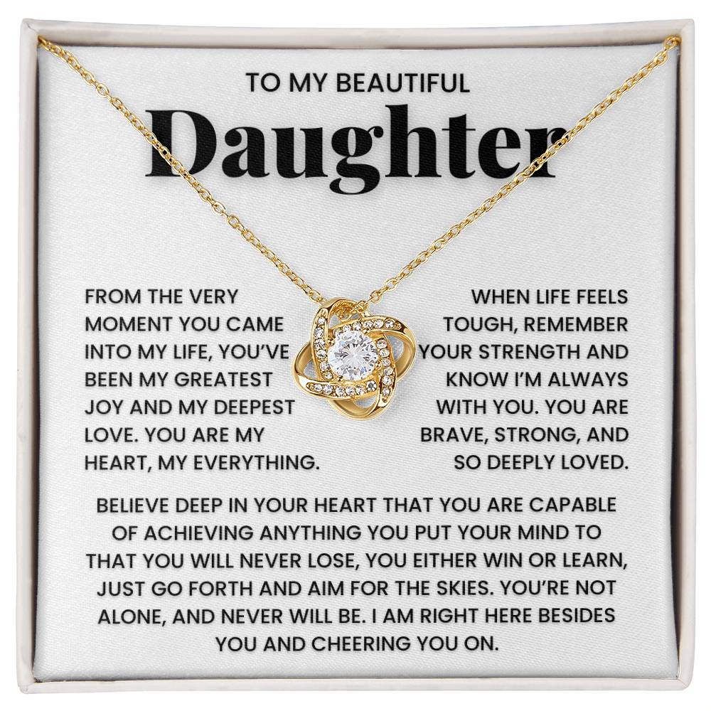 To My Daughter - You Are Brave, Strong, and So Deeply Loved - Necklace - luxoz