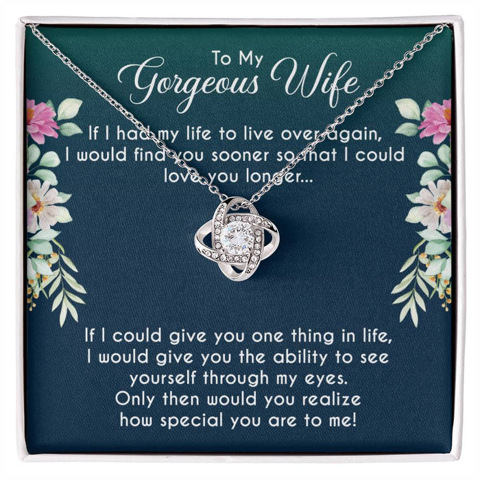 To My Gorgeous Wife-Loveknot Necklace
