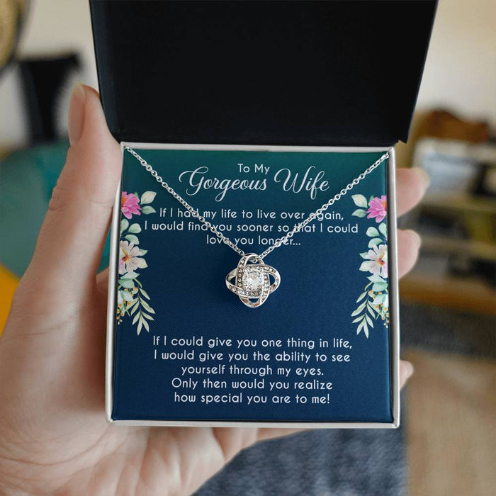 To My Gorgeous Wife-Loveknot Necklace
