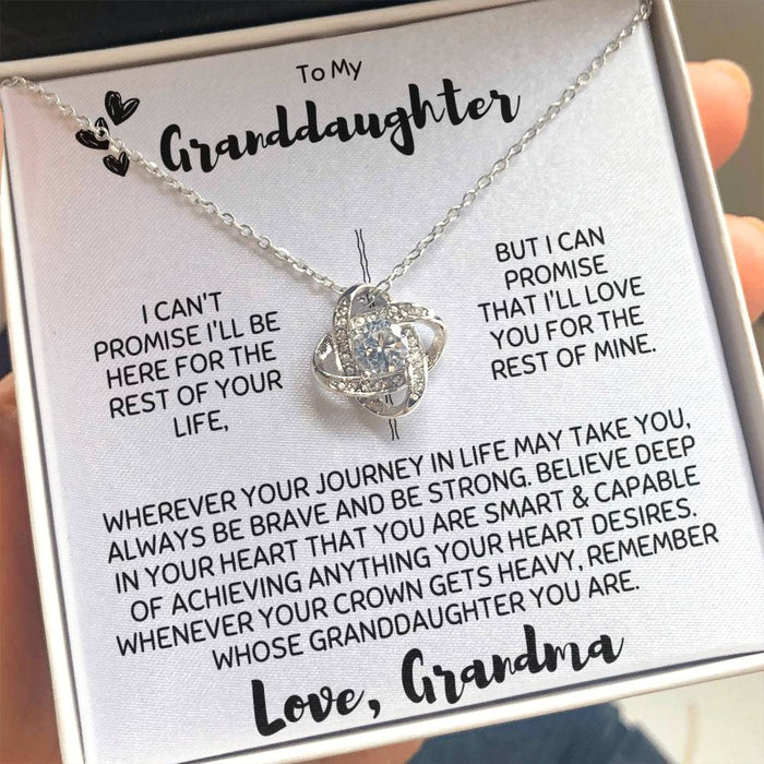 To My Granddaughter-Loveknot Necklace-Love Grandma