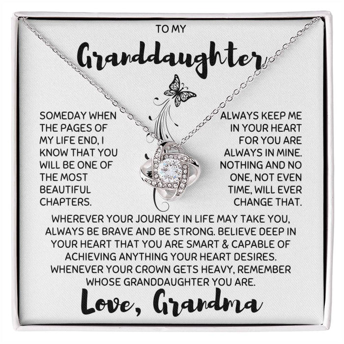 To My Granddaughter-Loveknot Necklace- Remember Whose Granddaughter You Are