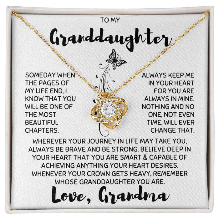 To My Granddaughter-Loveknot Necklace- Remember Whose Granddaughter You Are