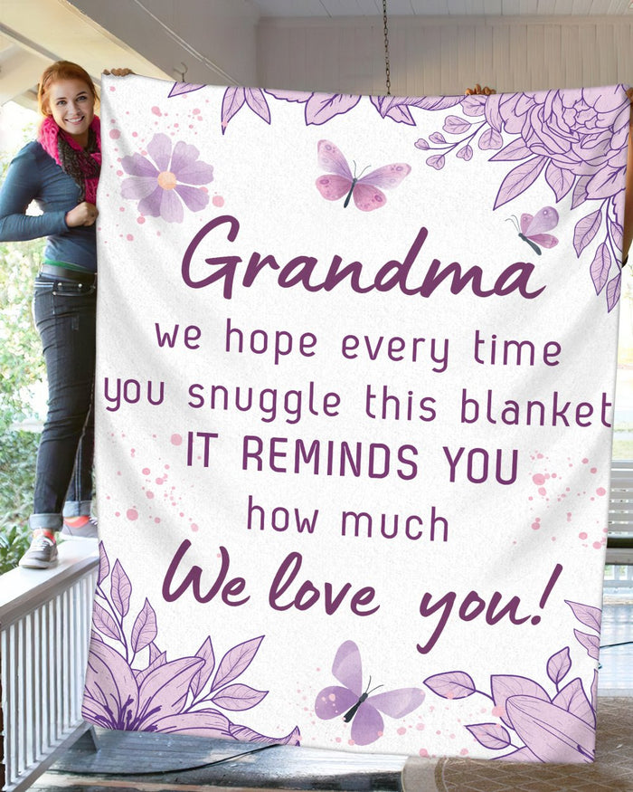 To My Grandma - Plush Fleece Blanket From Grandchildren - We Love You