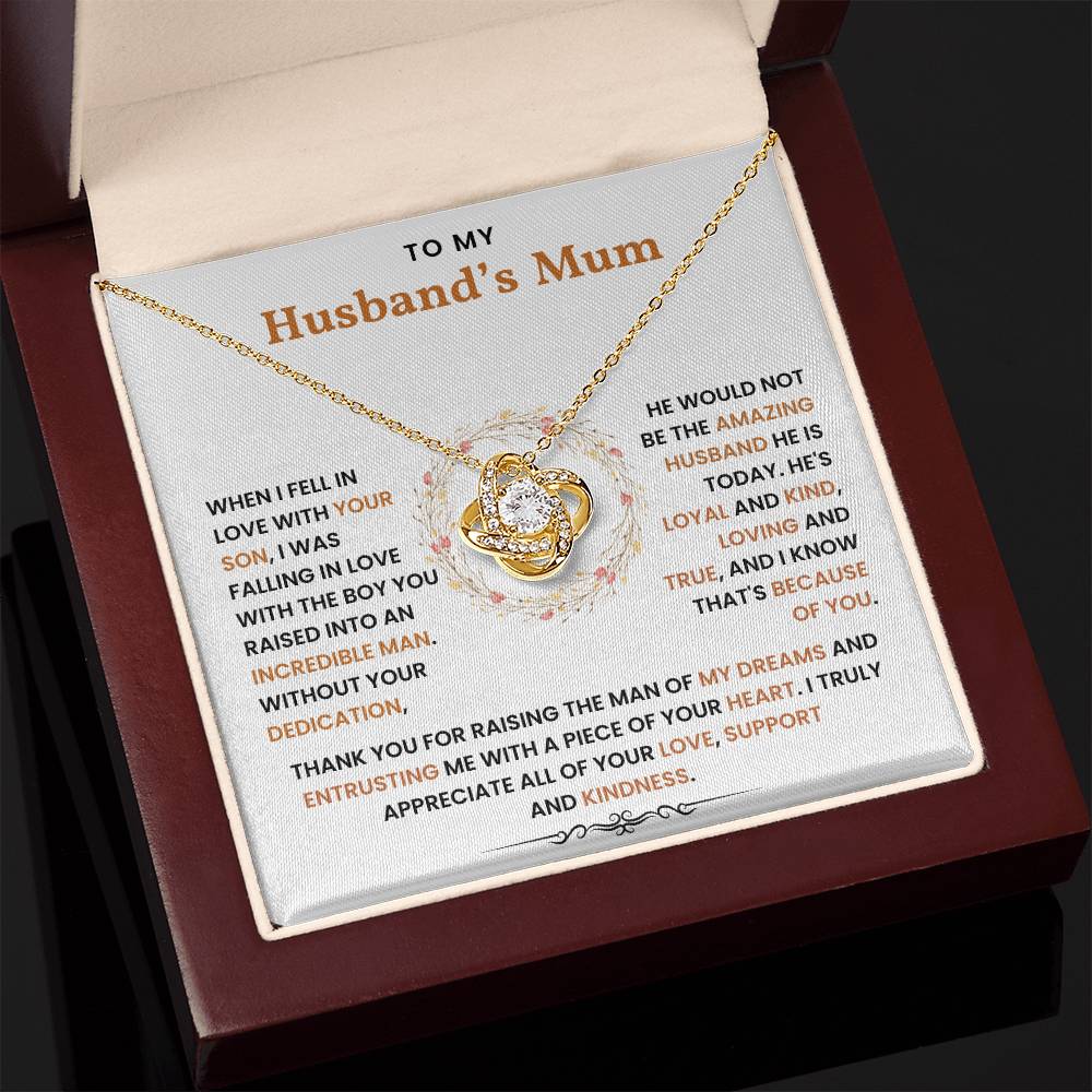 To My Husband's Mom - Thank You for Raising The Man of My Dreams - Necklace - luxoz